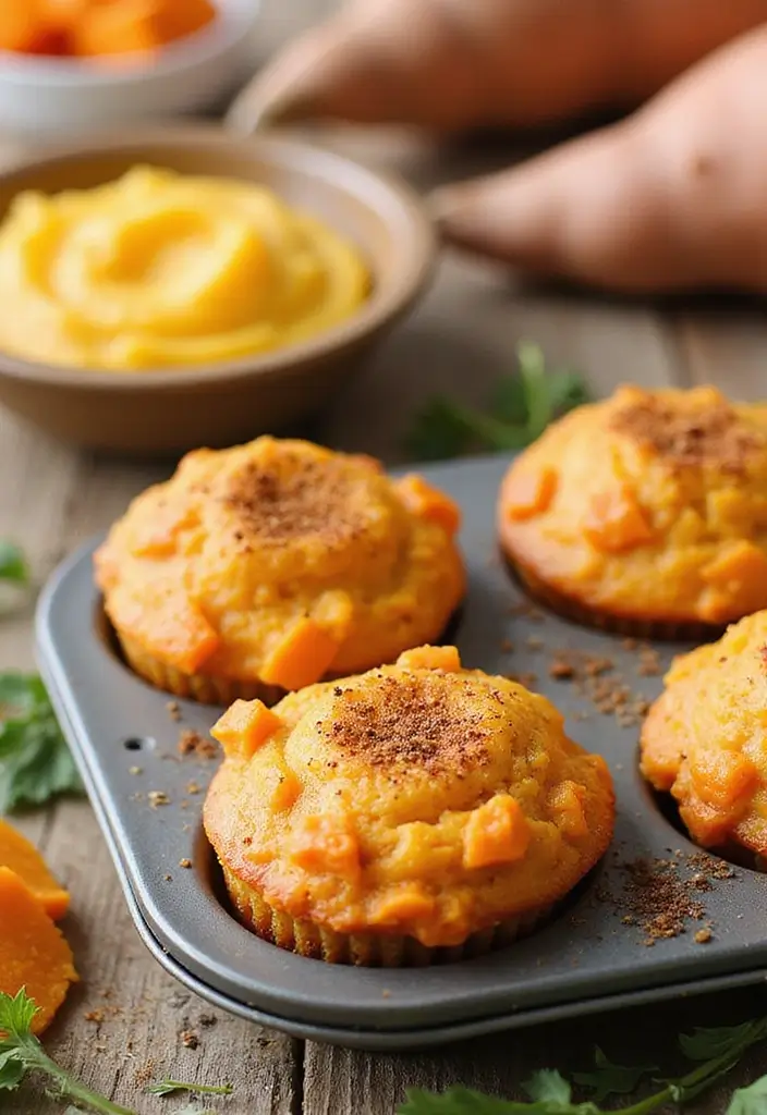 25 Biscuit Muffin Tin Recipes for Breakfast and Beyond 11 25 Biscuit Muffin Tin Recipes for Breakfast and Beyond - 3. Sweet Potato and Cheese Muffin Cups