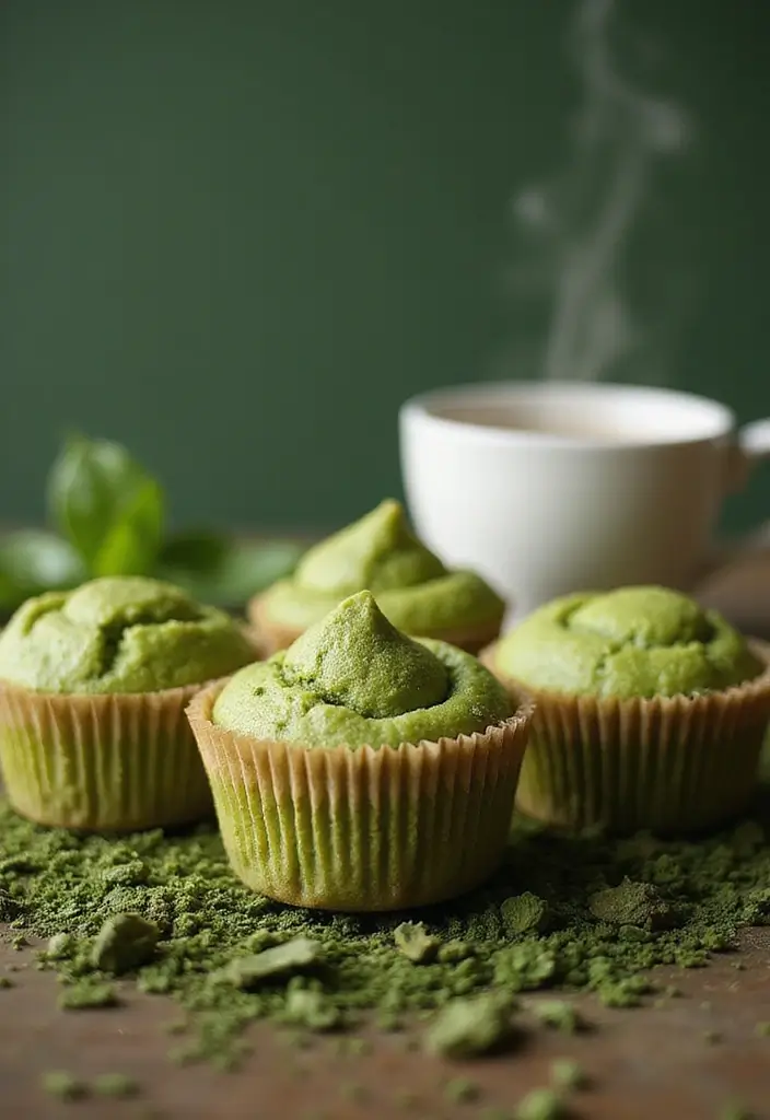 25 Coffee Cake Muffin Recipes That Pair Perfectly with Morning Brew - 15. Matcha Green Tea Coffee Cake Muffins