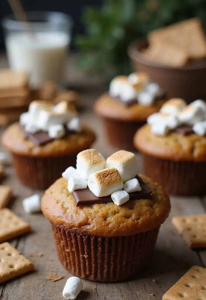 25 Coffee Cake Muffin Recipes That Pair Perfectly with Morning Brew - 25. S'mores Coffee Cake Muffins