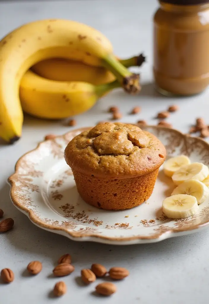 25 Coffee Cake Muffin Recipes That Pair Perfectly with Morning Brew - 9. Peanut Butter Banana Coffee Cake Muffins