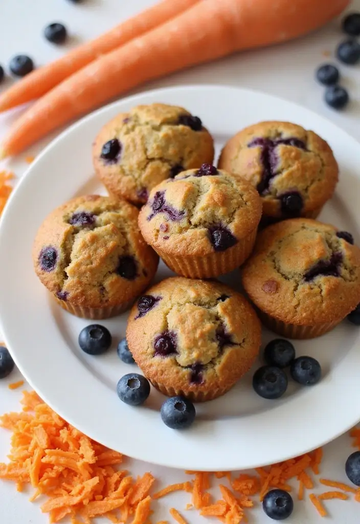 25 Easy Blueberry Muffin Recipes That Always Turn Out Perfect 136 25 Easy Blueberry Muffin Recipes That Always Turn Out Perfect - 24. Blueberry Carrot Muffins
