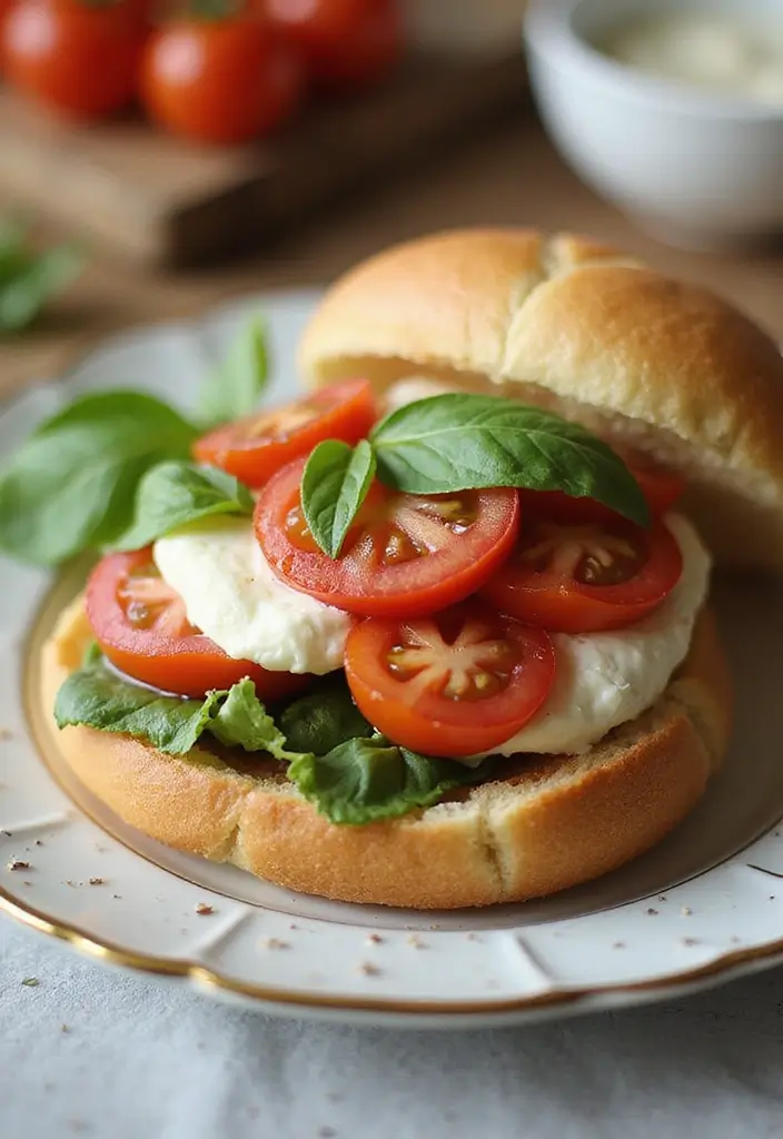 25 English Muffin Breakfast Recipes That Start the Day Right 154 25 English Muffin Breakfast Recipes That Start the Day Right - 24. Caprese-Style Breakfast Muffin