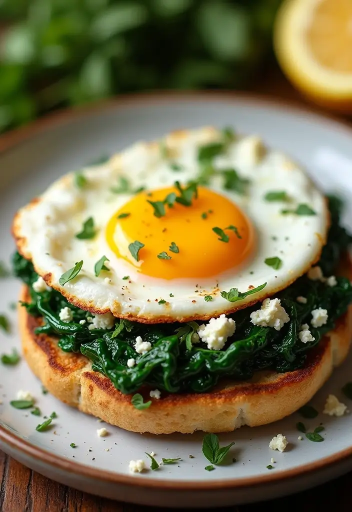 25 English Muffin Breakfast Recipes That Start the Day Right 22 25 English Muffin Breakfast Recipes That Start the Day Right - 4. Spinach and Feta Breakfast Sandwich