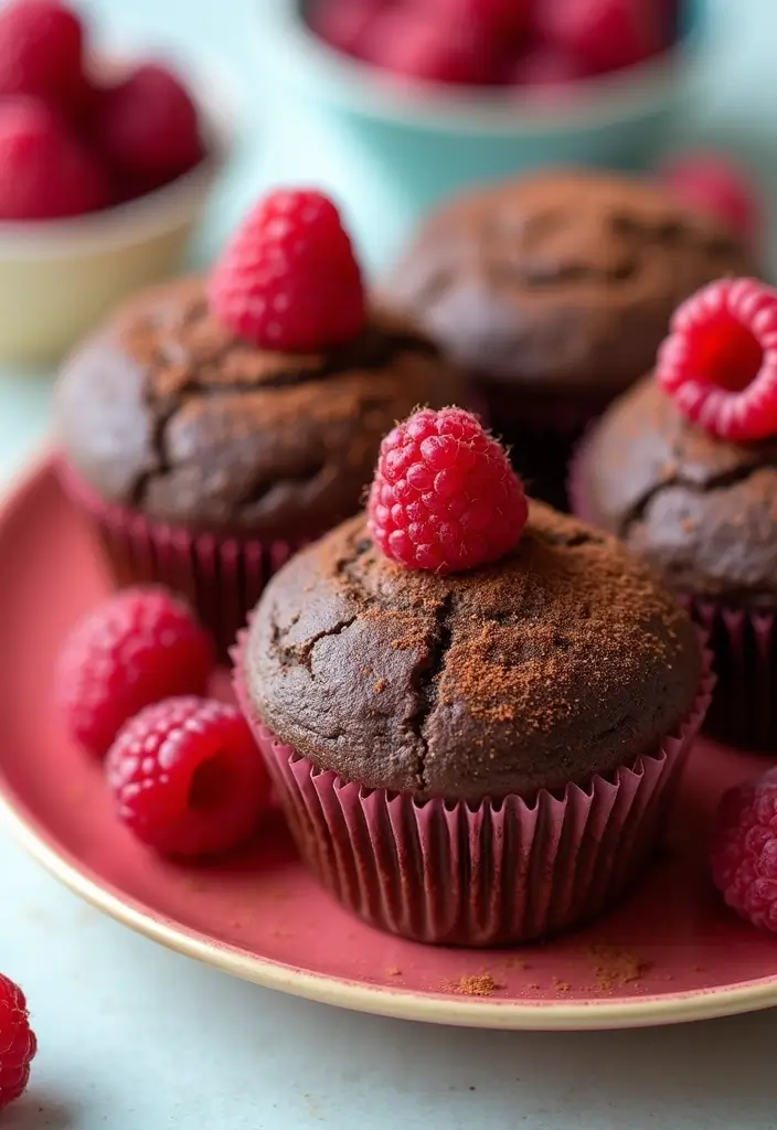 25 Healthy Chocolate Muffin Recipes for Guilt-Free Indulgence - 14. Raspberry Chocolate Muffins