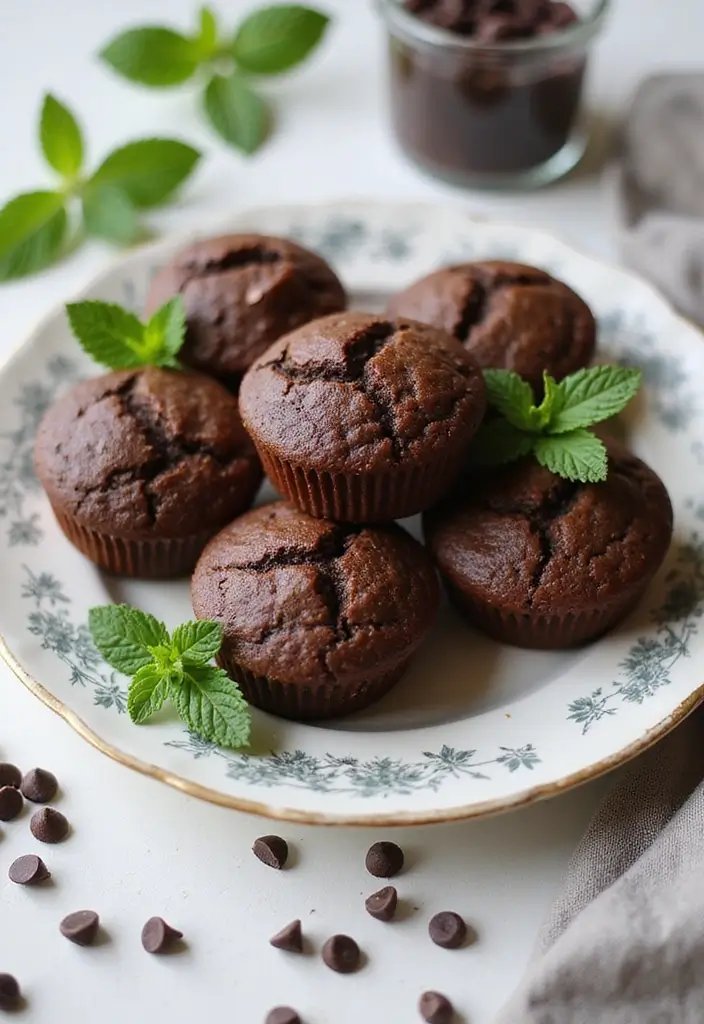 25 Healthy Chocolate Muffin Recipes for Guilt-Free Indulgence - 23. Chocolate Mint Muffins