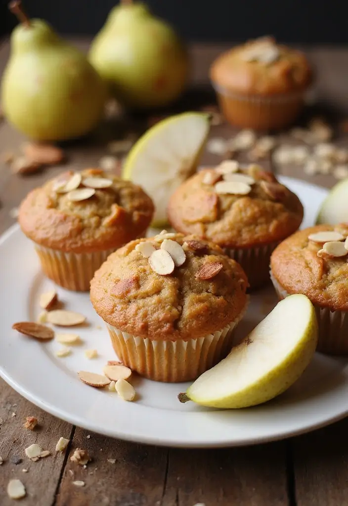 25 Healthy Fall Muffin Recipes That Warm the Season 86 25 Healthy Fall Muffin Recipes That Warm the Season - 14. Pear and Almond Muffins