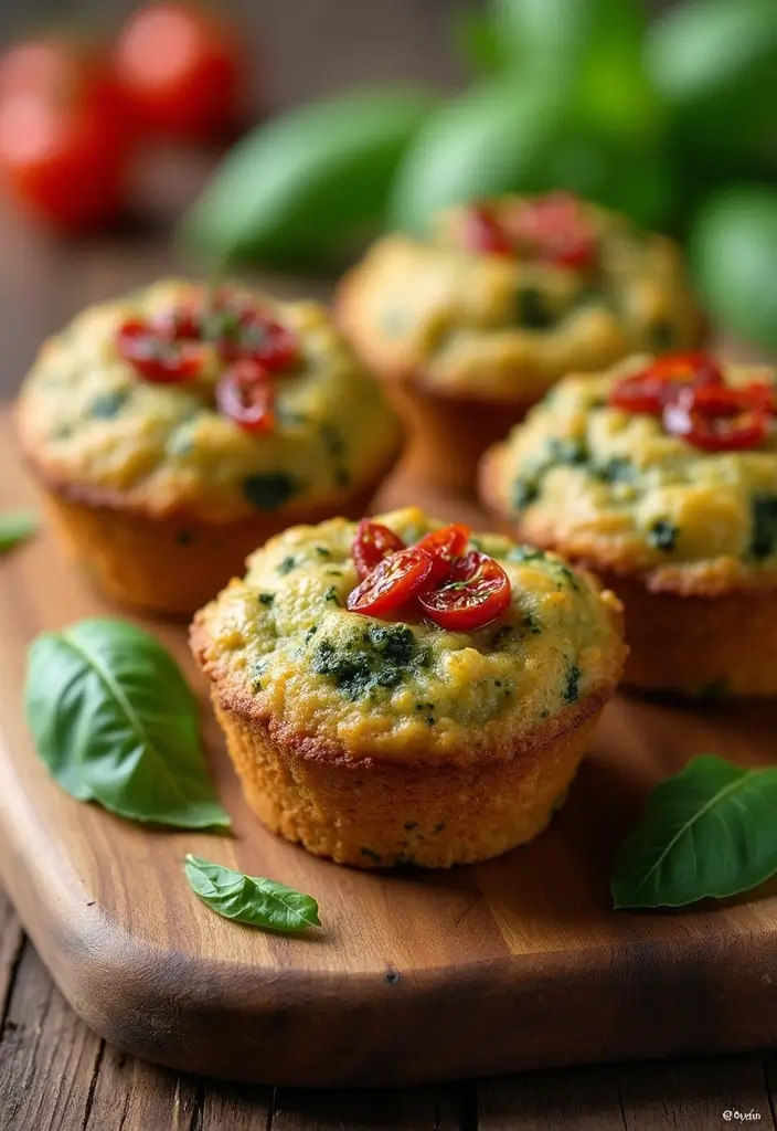 25 Healthy Mini Muffin Tin Recipes for Snacks on the Go 116 25 Healthy Mini Muffin Tin Recipes for Snacks on the Go - 18. Pesto and Sun-dried Tomato Muffins