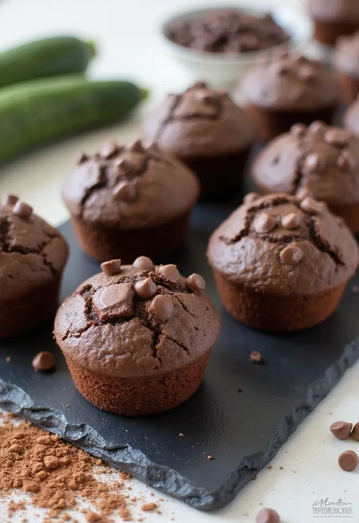 25 Healthy Zucchini Muffin Recipes You’ll Actually Enjoy 49 25 Healthy Zucchini Muffin Recipes You’ll Actually Enjoy - 9. Double Chocolate Zucchini Muffins