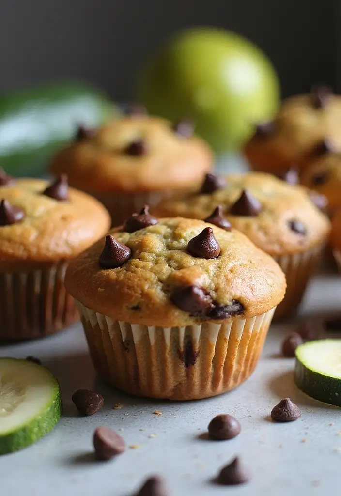 25 High Fiber Muffin Recipes That Support Digestion - 13. Chocolate Chip Zucchini Muffins