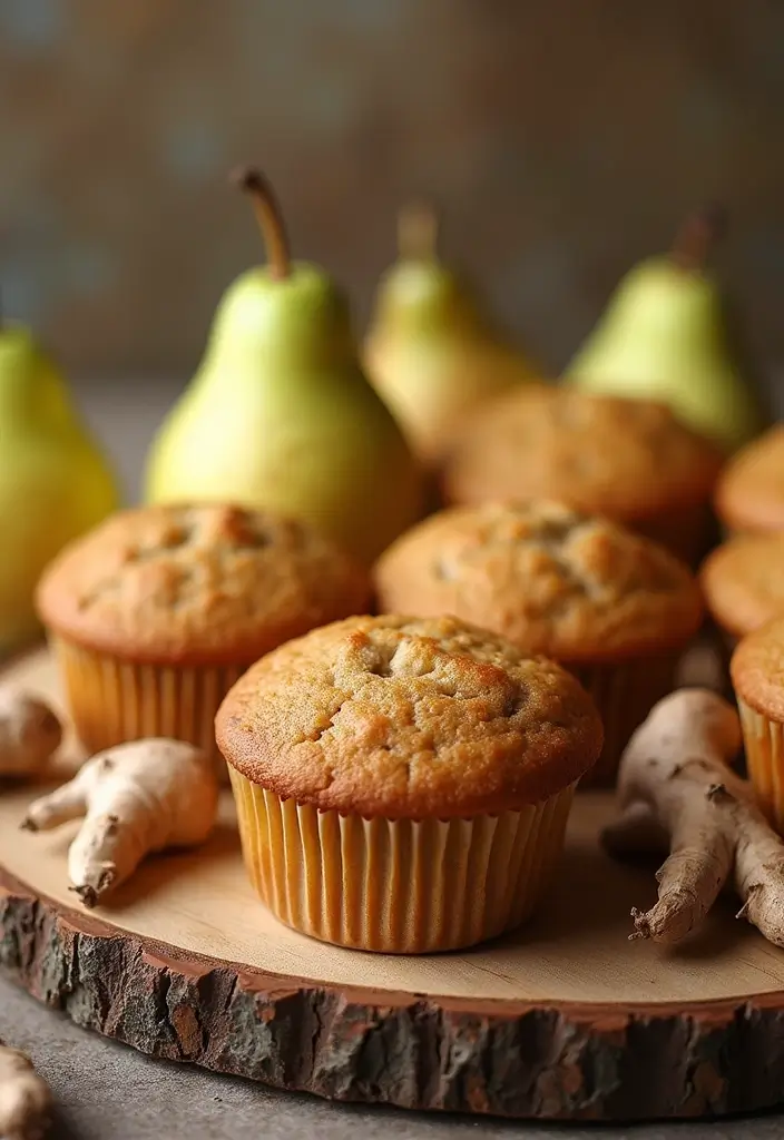 25 High Fiber Muffin Recipes That Support Digestion - 15. Ginger Pear Muffins