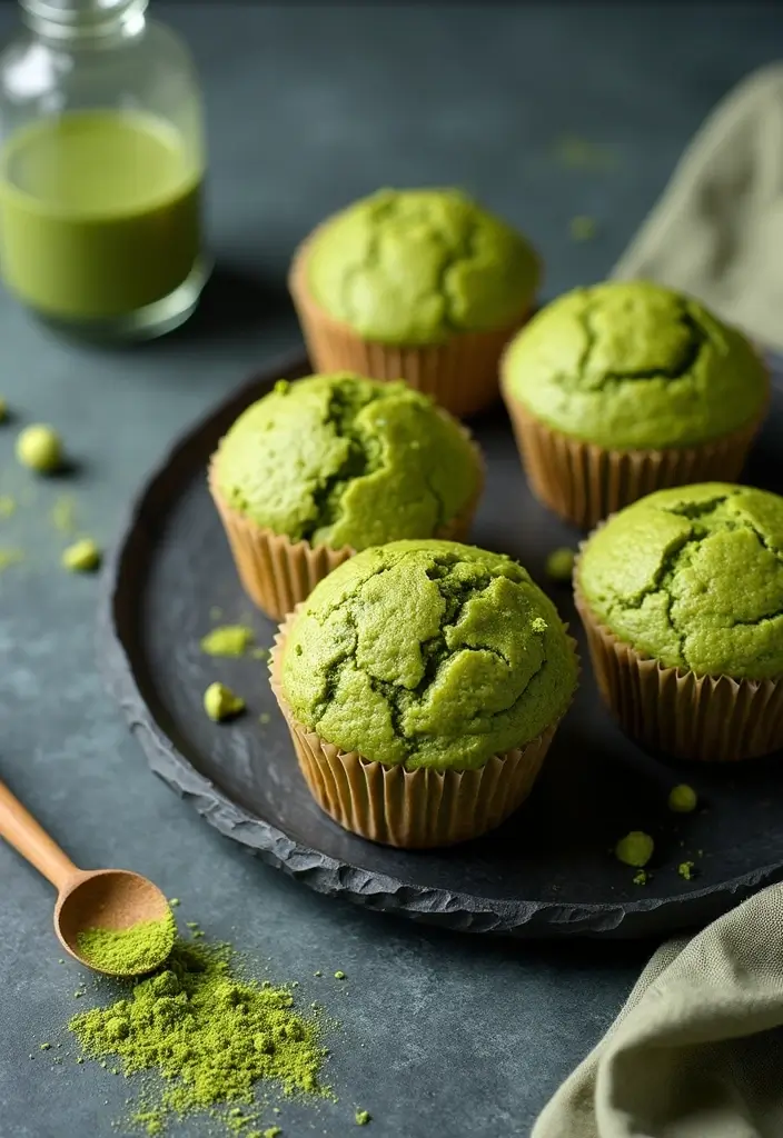 25 High Fiber Muffin Recipes That Support Digestion - 16. Matcha Green Tea Muffins