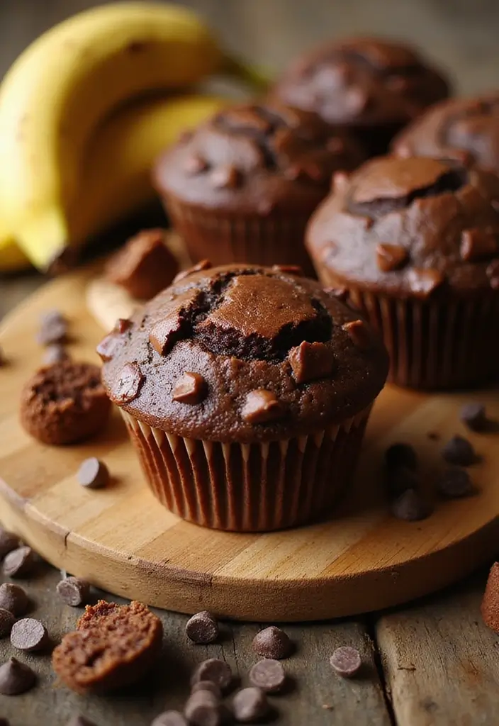 25 High Fiber Muffin Recipes That Support Digestion - 22. Chocolate Banana Muffins