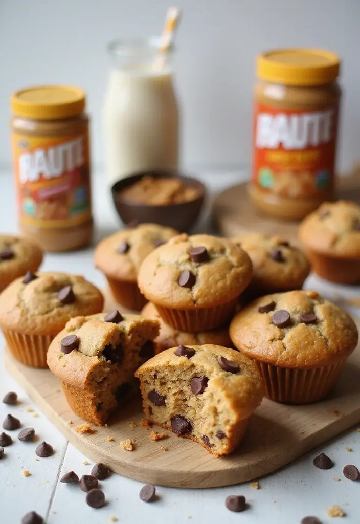 25 High Fiber Muffin Recipes That Support Digestion - 24. Peanut Butter Chocolate Chip Muffins