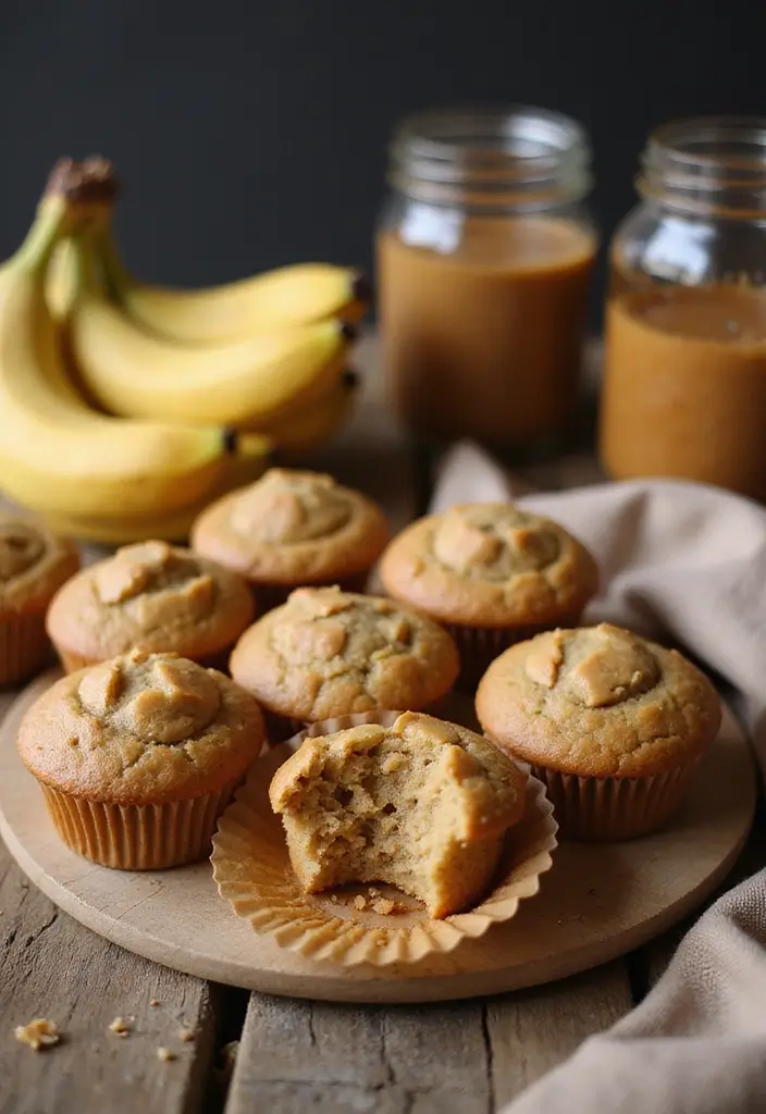 25 High Fiber Muffin Recipes That Support Digestion - 5. Peanut Butter Banana Muffins