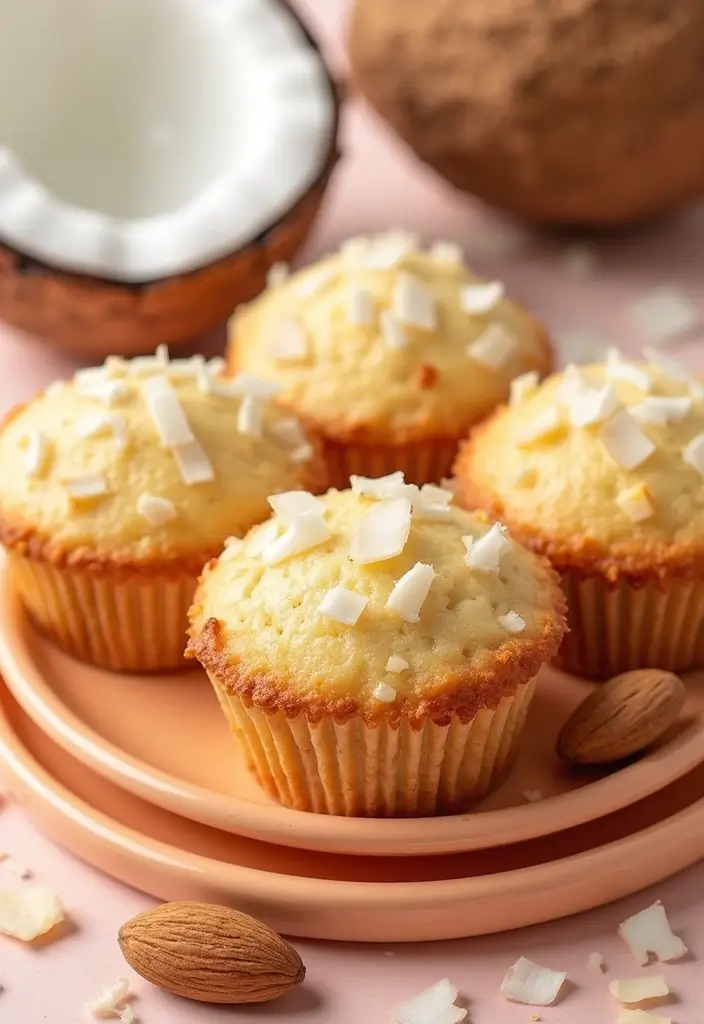25 High Fiber Muffin Recipes That Support Digestion - 7. Coconut Almond Muffins
