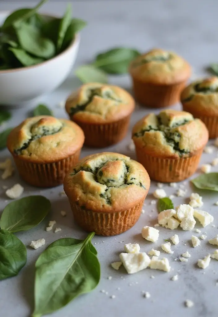 25 High Fiber Muffin Recipes That Support Digestion - 9. Spinach Feta Muffins