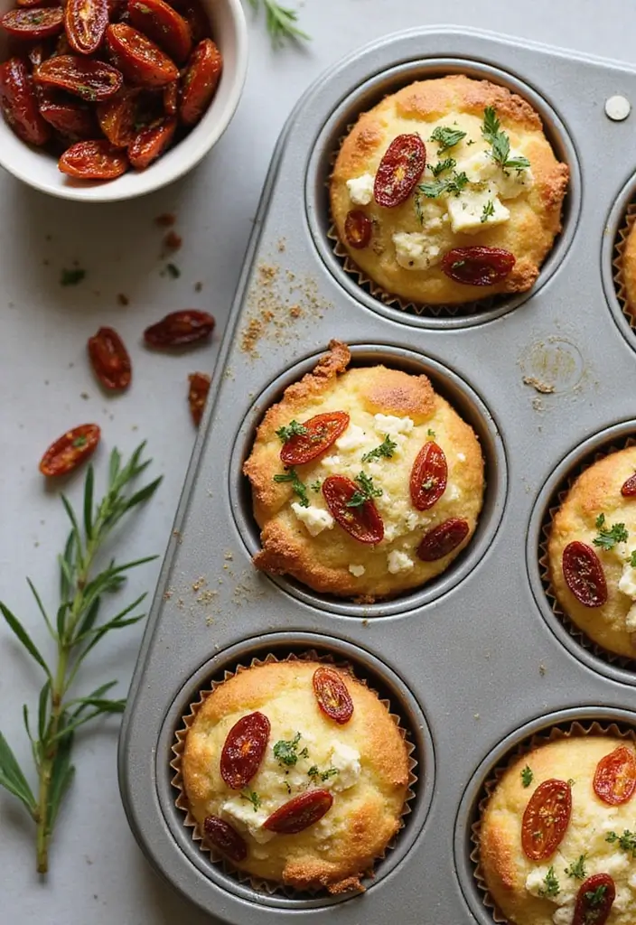 25 Keto Muffin Tin Recipes for a Low Carb Lifestyle 13. Feta and Sun Dried Tomato Muffins