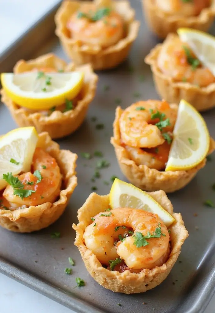 25 Mini Muffin Tin Appetizer Recipes for Parties and Holidays 62 25 Mini Muffin Tin Appetizer Recipes for Parties and Holidays - 10. Mini Shrimp Scampi Cups