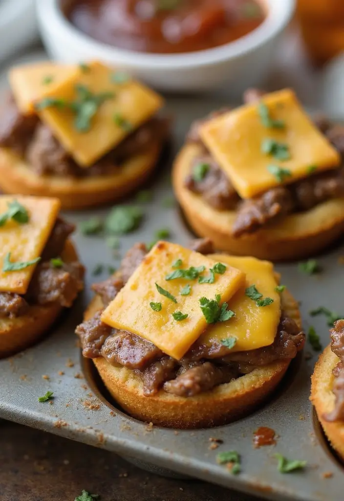 25 Mini Muffin Tin Appetizer Recipes for Parties and Holidays 67 25 Mini Muffin Tin Appetizer Recipes for Parties and Holidays - 11. Mini Steak and Cheese Bites