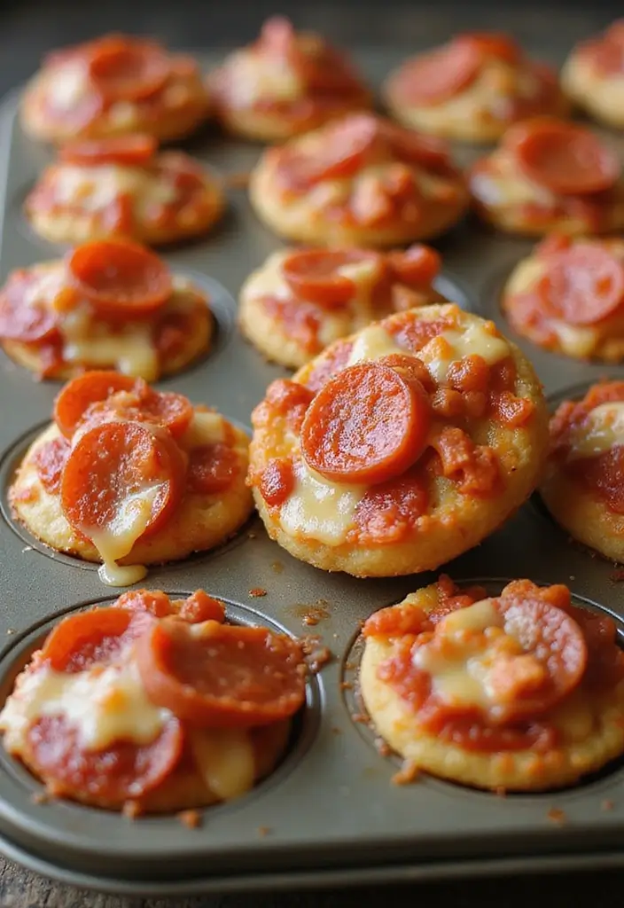 25 Mini Muffin Tin Appetizer Recipes for Parties and Holidays 105 25 Mini Muffin Tin Appetizer Recipes for Parties and Holidays - 17. Mini Pepperoni Pizza Cups
