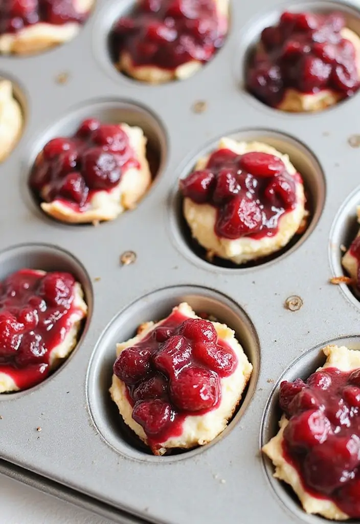 25 Mini Muffin Tin Appetizer Recipes for Parties and Holidays 117 25 Mini Muffin Tin Appetizer Recipes for Parties and Holidays - 19. Mini Cranberry Brie Bites