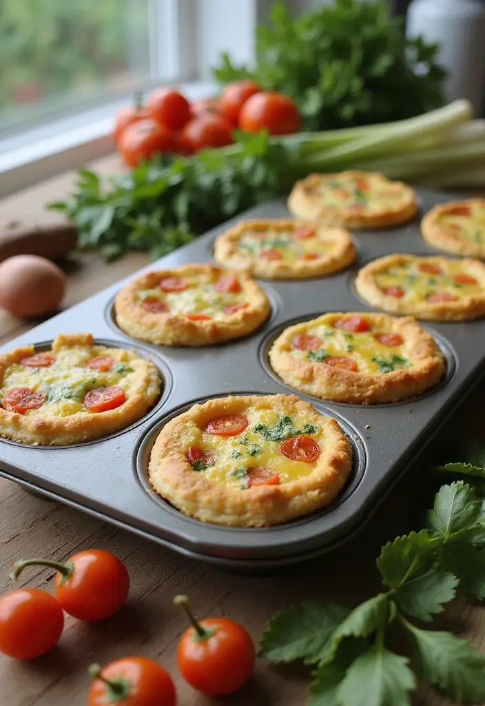 25 Mini Muffin Tin Appetizer Recipes for Parties and Holidays 8 25 Mini Muffin Tin Appetizer Recipes for Parties and Holidays - 2. Mini Quiches with Veggies
