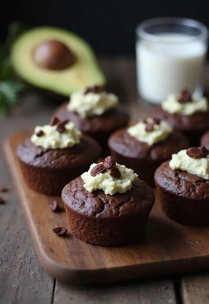 27 Cottage Cheese Muffin Recipes High in Protein - 17. Chocolate Avocado Cottage Cheese Muffins
