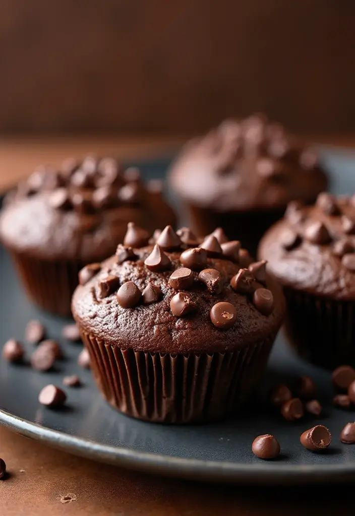 27 Cottage Cheese Muffin Recipes High in Protein - 24. Double Chocolate Cottage Cheese Muffins