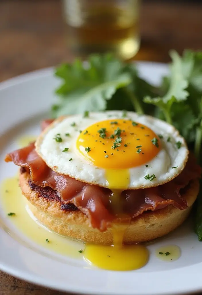 27 Egg and English Muffin Recipes for Quick Breakfasts 89 27 Egg and English Muffin Recipes for Quick Breakfasts - 15. Egg and Prosciutto Breakfast Muffin