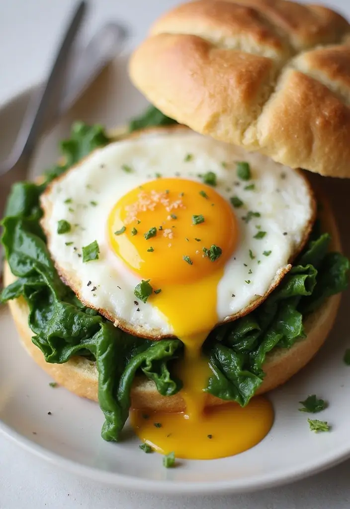 27 Egg and English Muffin Recipes for Quick Breakfasts 136 27 Egg and English Muffin Recipes for Quick Breakfasts - 22. Egg and Spinach Breakfast Wrap Muffin
