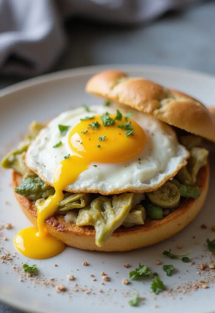 27 Egg and English Muffin Recipes for Quick Breakfasts 151 27 Egg and English Muffin Recipes for Quick Breakfasts - 25. Egg and Artichoke Breakfast Muffin