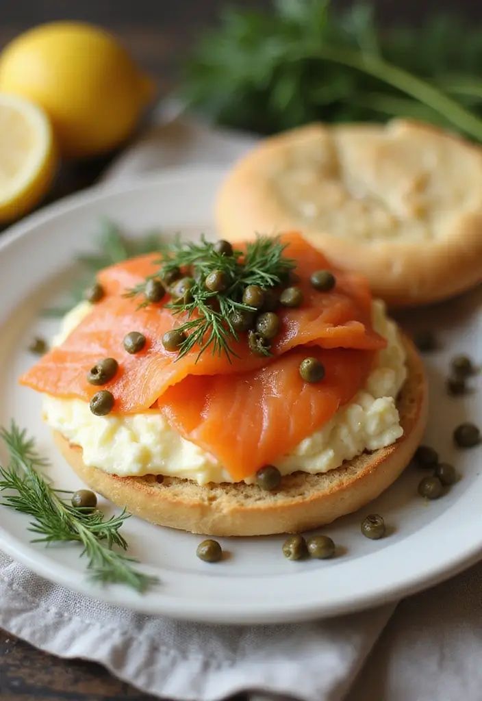 27 Egg and English Muffin Recipes for Quick Breakfasts 34 27 Egg and English Muffin Recipes for Quick Breakfasts - 6. Smoked Salmon and Egg English Muffin