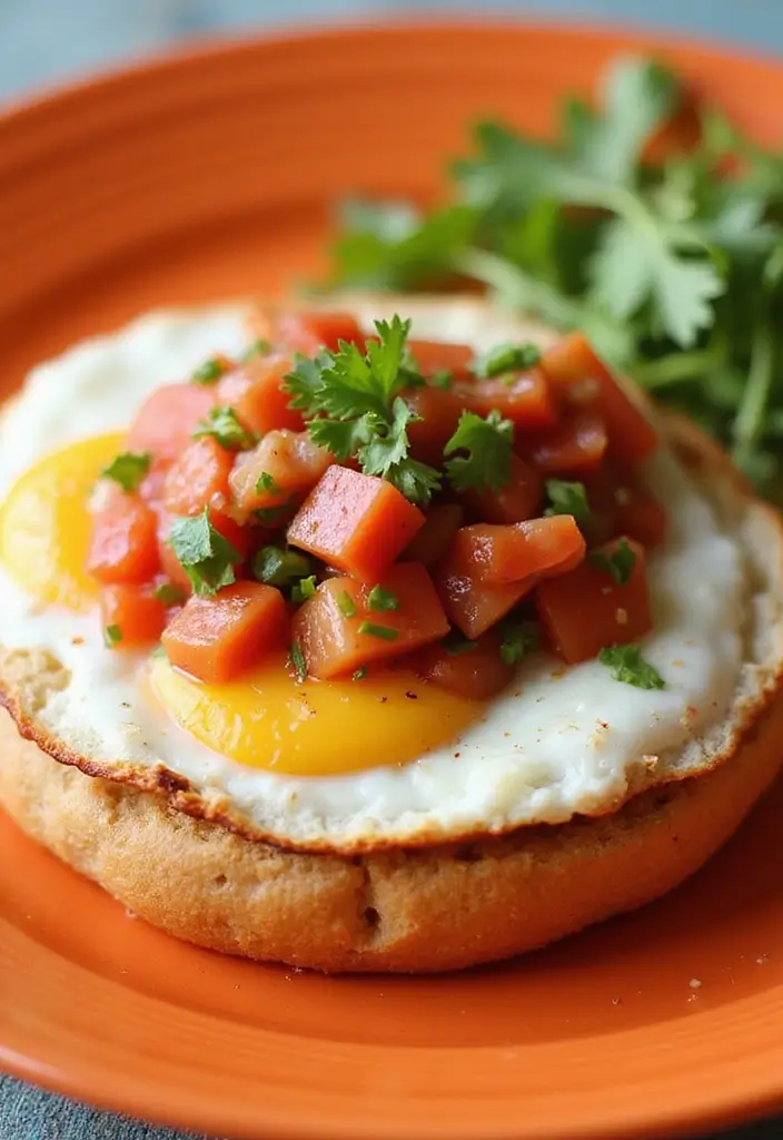 27 Egg and English Muffin Recipes for Quick Breakfasts 41 27 Egg and English Muffin Recipes for Quick Breakfasts - 7. Salsa and Egg English Muffin