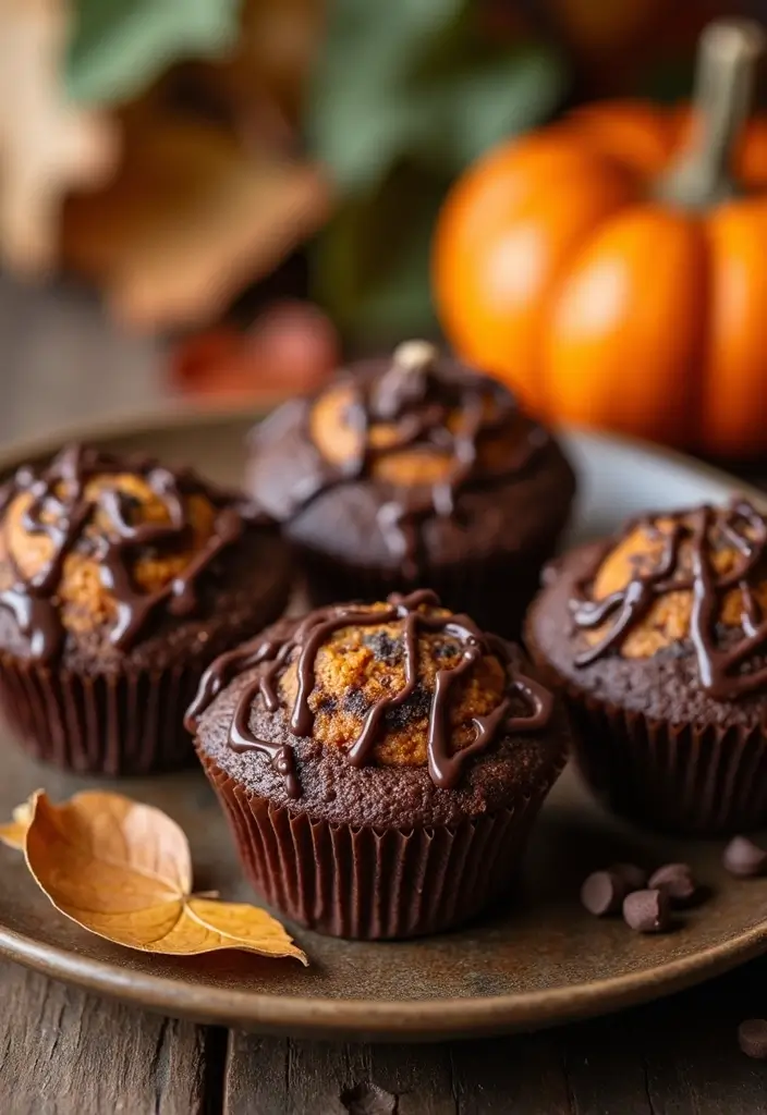 27 Healthy Pumpkin Muffin Recipes for Fall Baking 91 27 Healthy Pumpkin Muffin Recipes for Fall Baking - 15. Chocolate Swirl Pumpkin Muffins