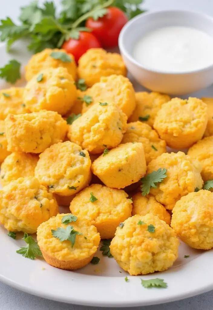 27 Mini Muffin Tin Brunch Recipes for Weekends and Parties - 11. Cauliflower and Cheese Mini Muffins