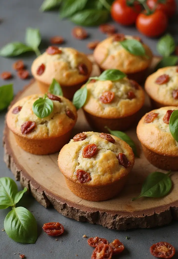 27 Mini Muffin Tin Brunch Recipes for Weekends and Parties - 15. Tomato Basil Mini Muffins