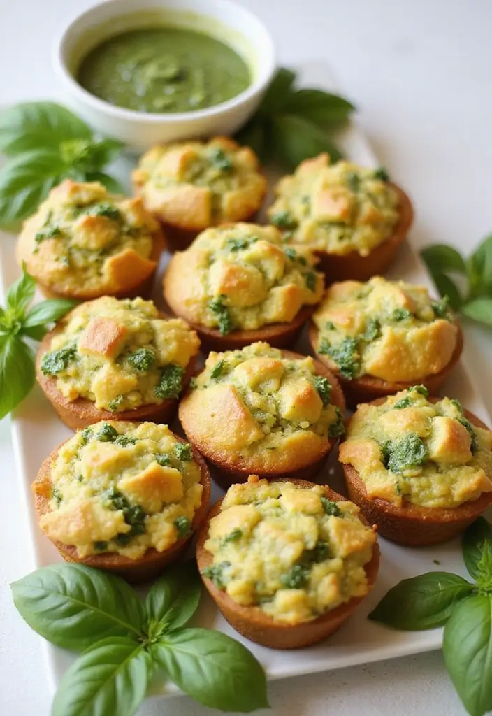 27 Mini Muffin Tin Brunch Recipes for Weekends and Parties - 24. Pesto Mini Muffins