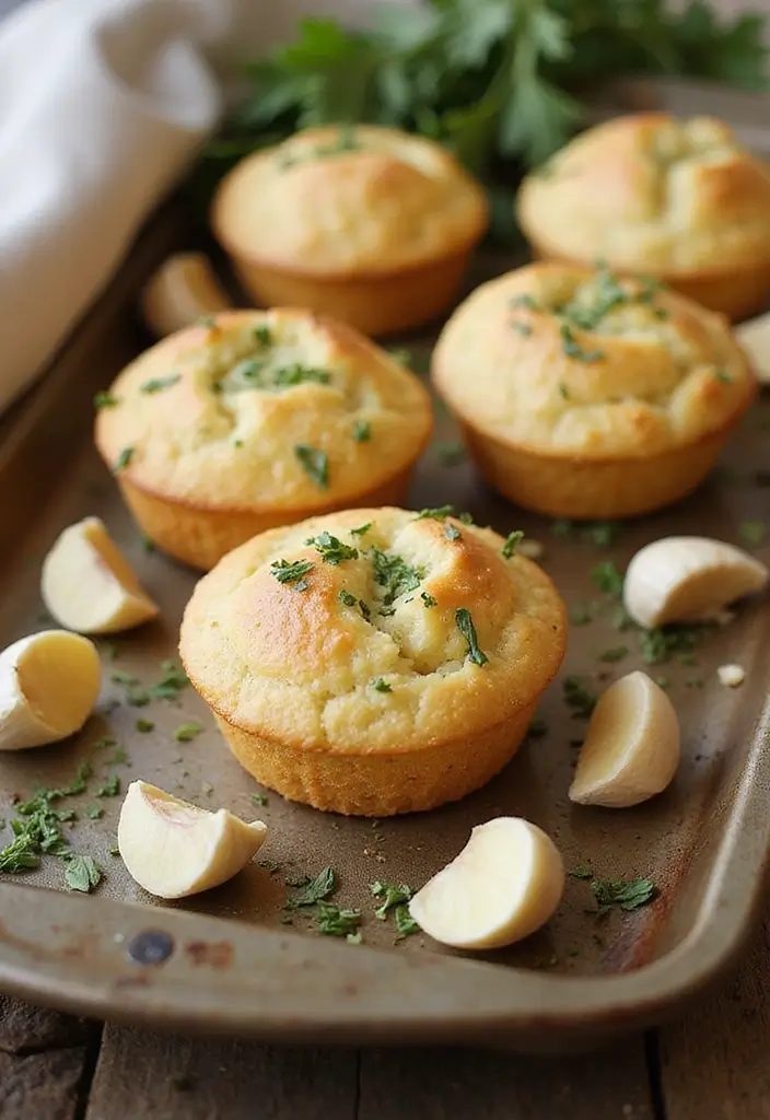 27 Mini Muffin Tin Brunch Recipes for Weekends and Parties - 25. Garlic Herb Mini Muffins
