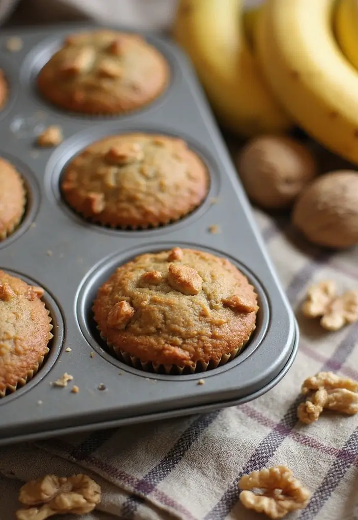 27 Mini Muffin Tin Brunch Recipes for Weekends and Parties - 3. Banana Nut Mini Muffins