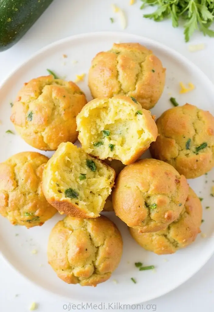 27 Mini Muffin Tin Brunch Recipes for Weekends and Parties - 4. Zucchini and Cheese Mini Muffins