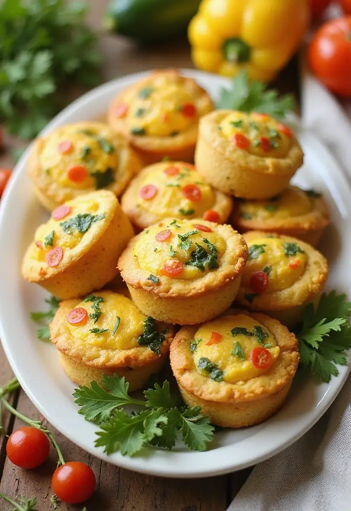 27 Mini Muffin Tin Brunch Recipes for Weekends and Parties - 6. Egg and Veggie Mini Muffins