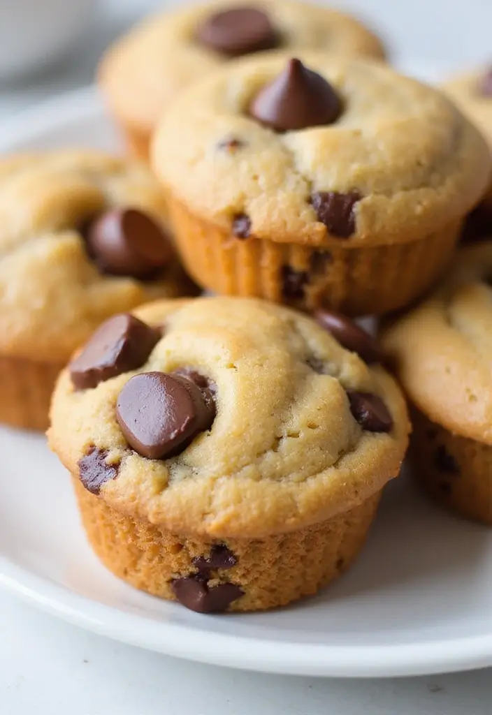 27 Mini Muffin Tin Dessert Recipes You’ll Want to Make Again - 1. Mini Chocolate Chip Cookie Muffins