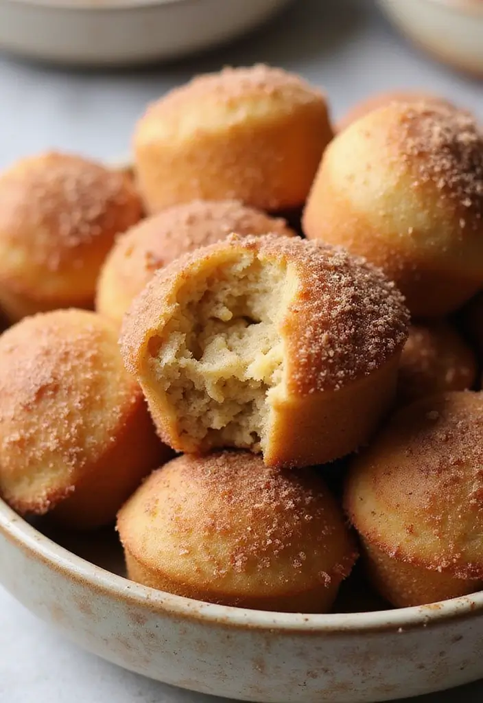 27 Mini Muffin Tin Dessert Recipes You’ll Want to Make Again - 10. Cinnamon Sugar Mini Donut Muffins
