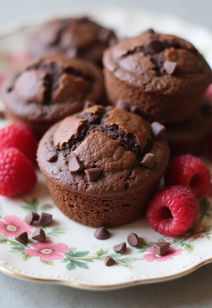 27 Mini Muffin Tin Dessert Recipes You’ll Want to Make Again - 14. Mini Raspberry Chocolate Chip Muffins