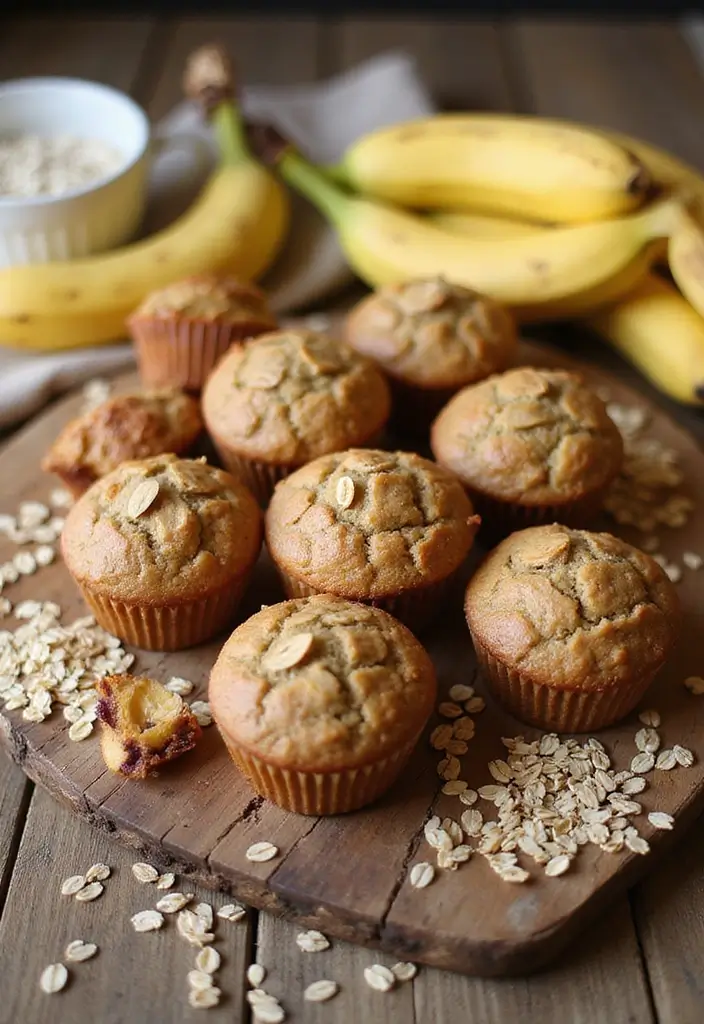 27 Mini Muffin Tin Dessert Recipes You’ll Want to Make Again - 2. Healthy Banana Oatmeal Muffins