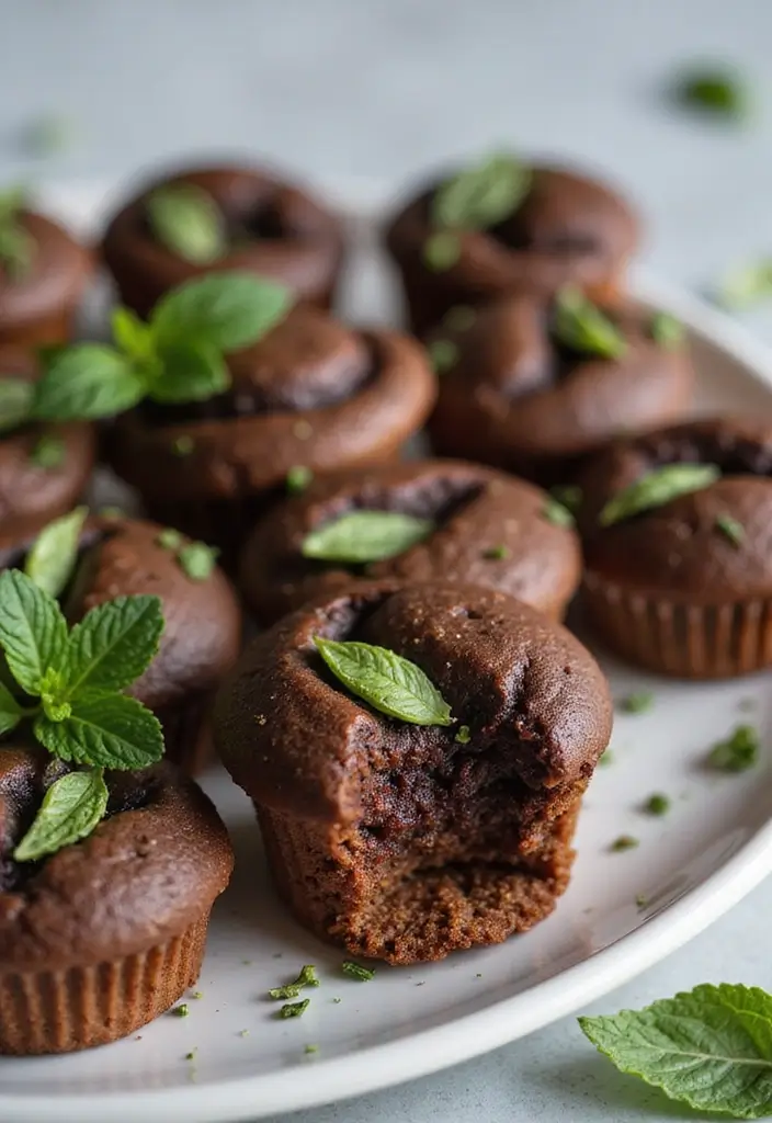27 Mini Muffin Tin Dessert Recipes You’ll Want to Make Again - 23. Mini Chocolate Mint Muffins