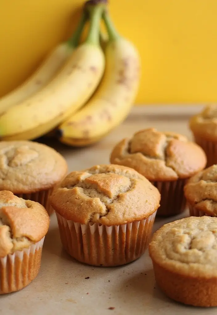27 Mini Muffin Tin Dessert Recipes You’ll Want to Make Again - 6. Peanut Butter Banana Muffins