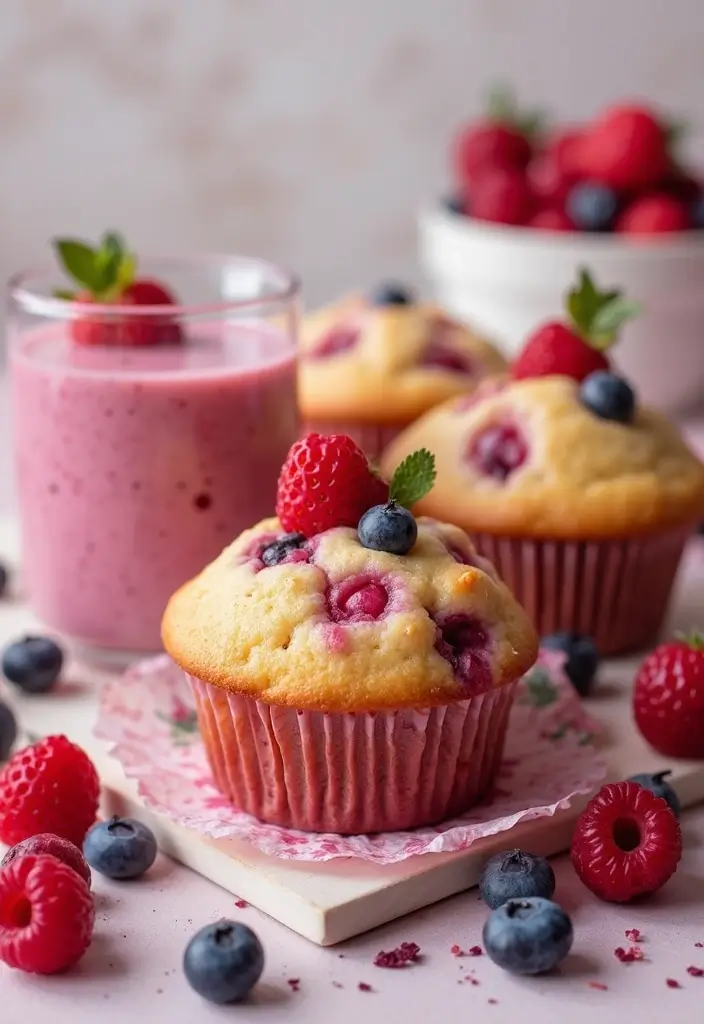 27 Muffin Recipes for Diabetics That Taste Amazing 86 27 Muffin Recipes for Diabetics That Taste Amazing - 14. Berry Smoothie Muffins