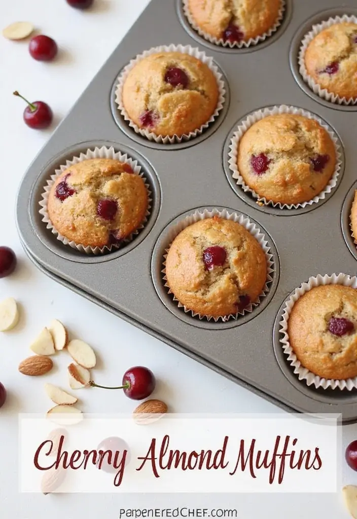 28 Best Pampered Chef Large Muffin Pan Recipes for Breakfast Lovers 75 28 Best Pampered Chef Large Muffin Pan Recipes for Breakfast Lovers - 13. Cherry Almond Muffins