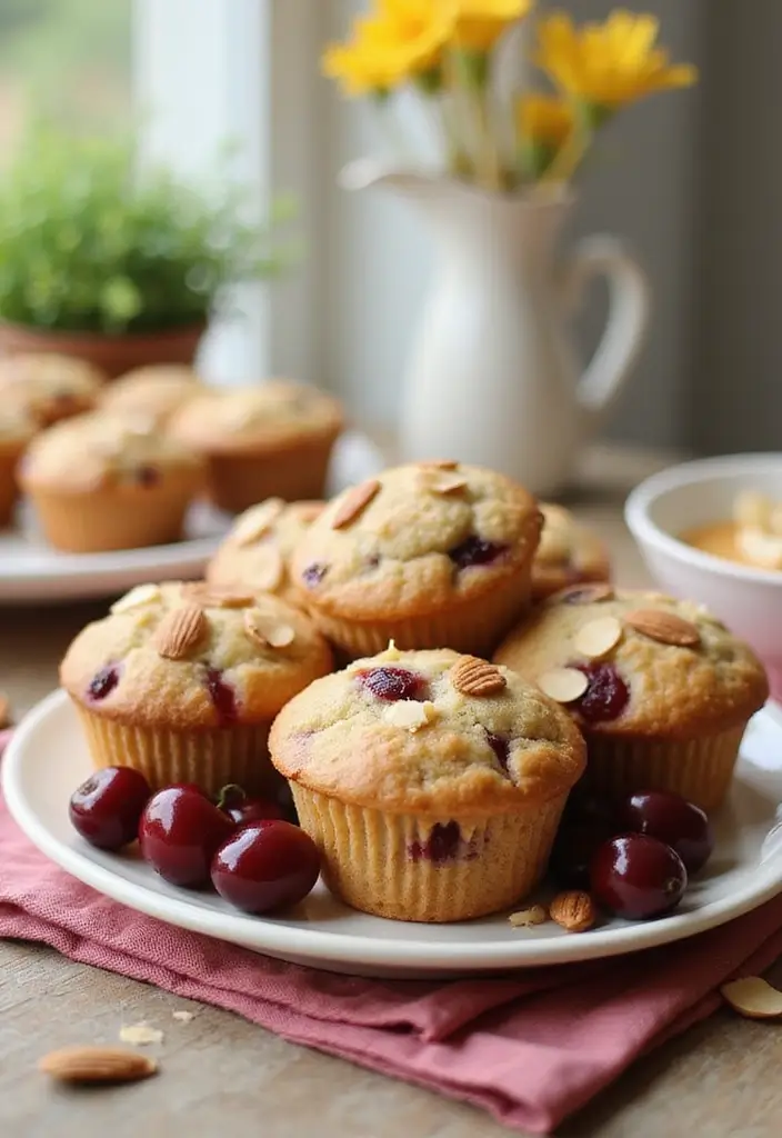 30+ Amazing Martha White Muffin Mix Recipes for Busy Mornings - 30. Cherry Almond Muffins